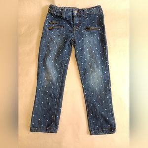 Cherokee girls size 5 blue jeans with hearts.